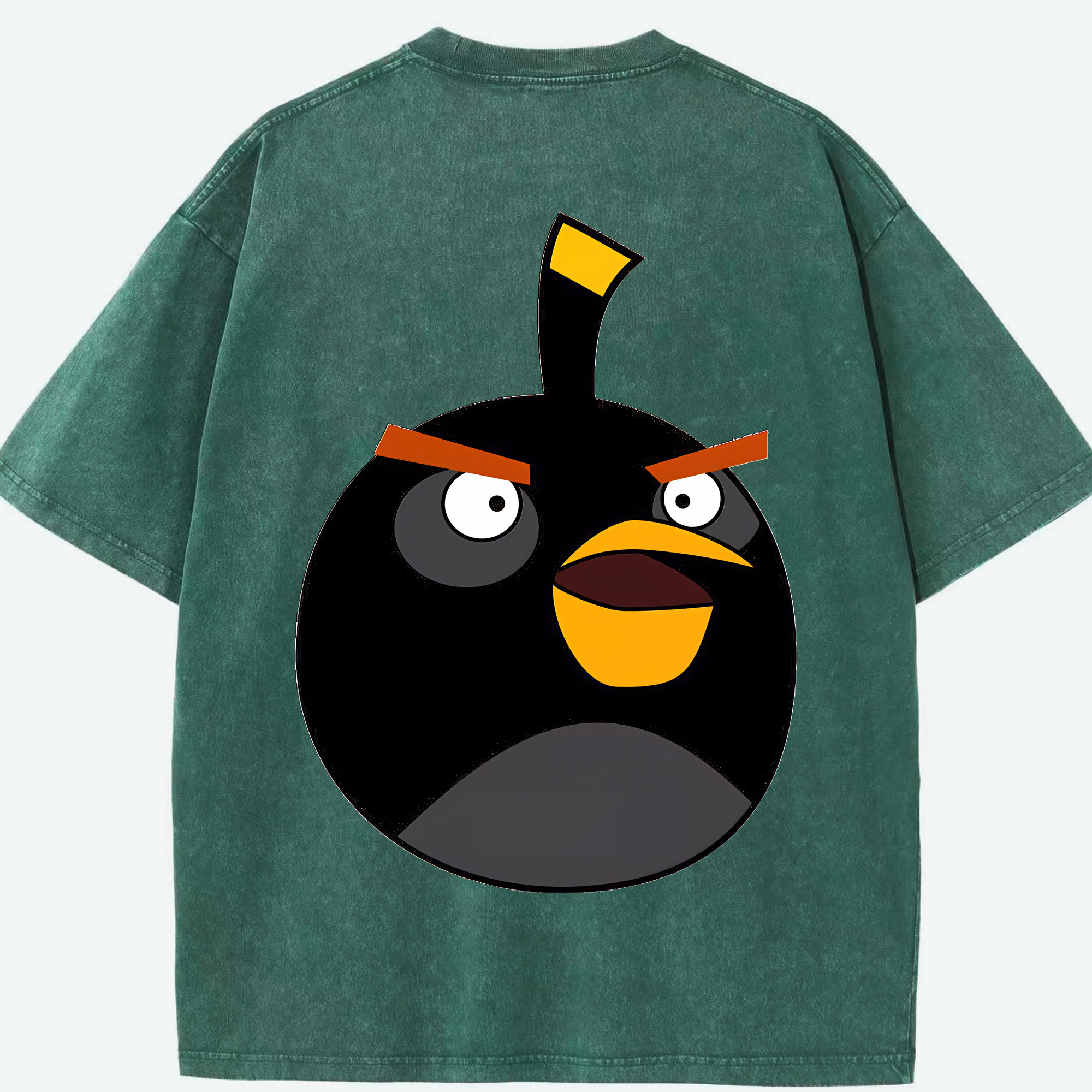 （画像用） Angry Birds アングリーバード 綿100% ヴィンテージ風 半袖Tシャツ（背面プリント）